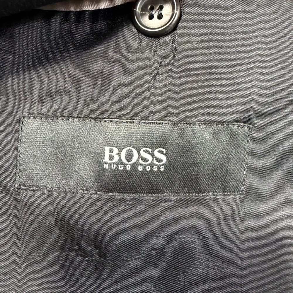 Hugo Boss Blazer Men 44L Black Professional Guabello Super 120s Wool‎ EUC